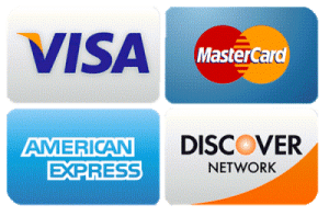 We accept Debit and credit cards - Visa, MasterCard, American Express and Discover